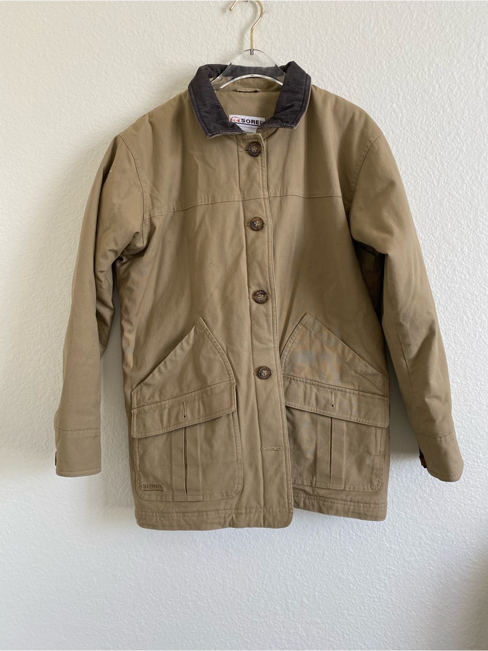 Sorel Chore Jacket Barn Coat Flannel Plaid Khaki